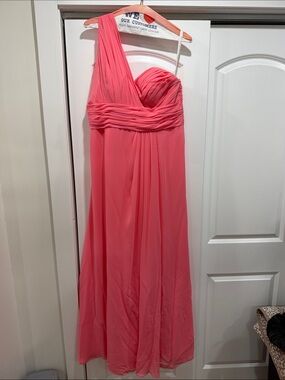 Bill Levkoff One-Shoulder Coral Dress